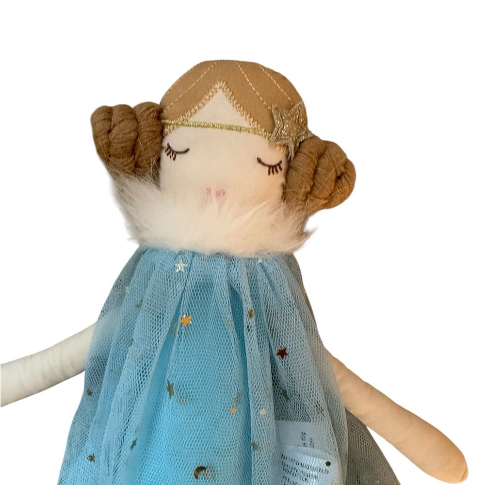 Creative Co-Op Blue Tulle Star Princess Doll with Gold Accents 19 inch - Picture 4 of 7